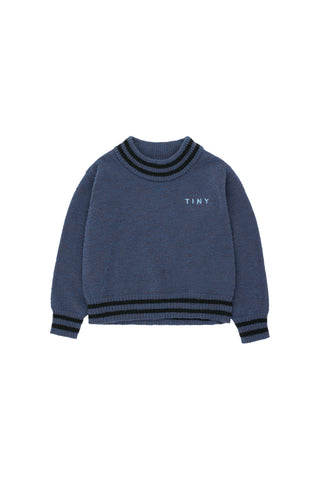 Tinycottons Navy Lines Crop Sweater