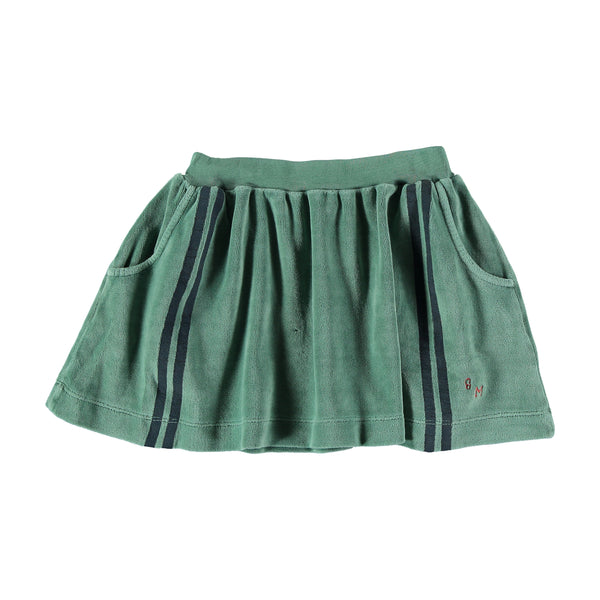 Bonmot Green Side Stripes Mini Skirt