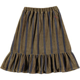 Bonmot Taupe Stripes Velvet Frill Bottom Skirt