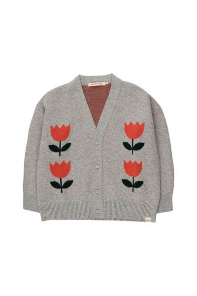 Tinycottons Sandstone Melange Flowers Cardigan