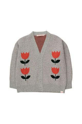 Tinycottons Sandstone Melange Flowers Cardigan