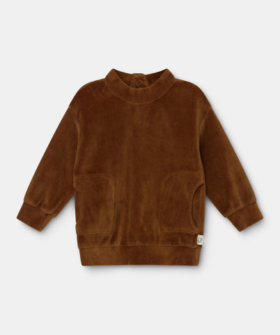 My Little Cozmo Baby Caramel  Velour Axel Sweatshirt