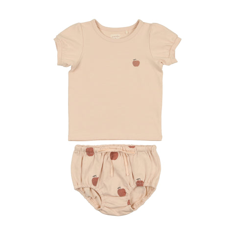 Lil Legs Pink Apple Puff Sleeve Set