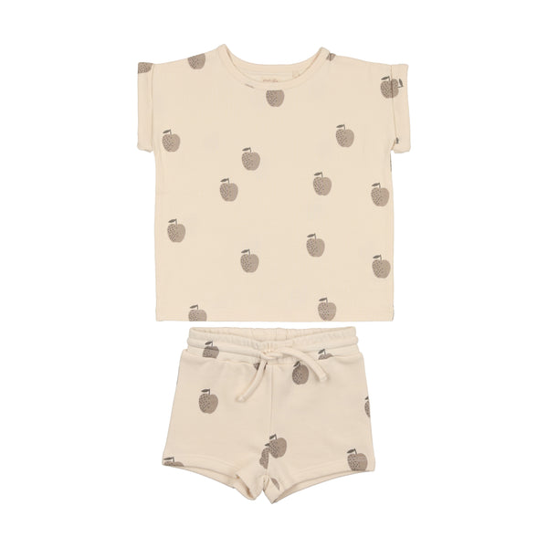 Lil Legs Boy Tan Apple Short Sleeve Set