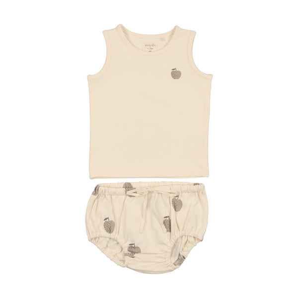 Lil Legs Boy Tan Apple Tank Set