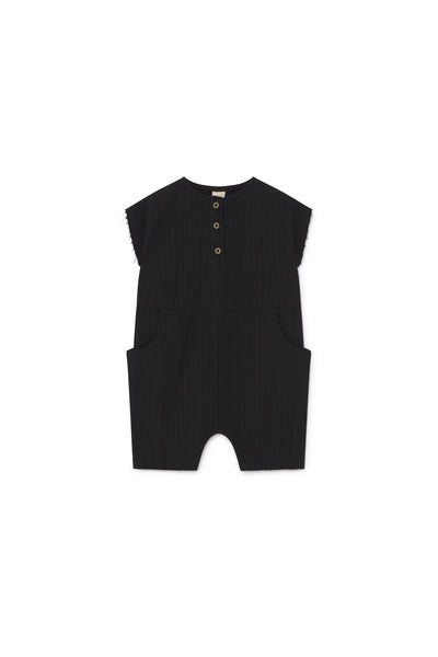 Little Creative Factory Baby Black Crushed Cotton Jumpsuit