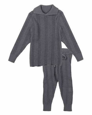 Belati Light Blue Waffle Knit Baby Set