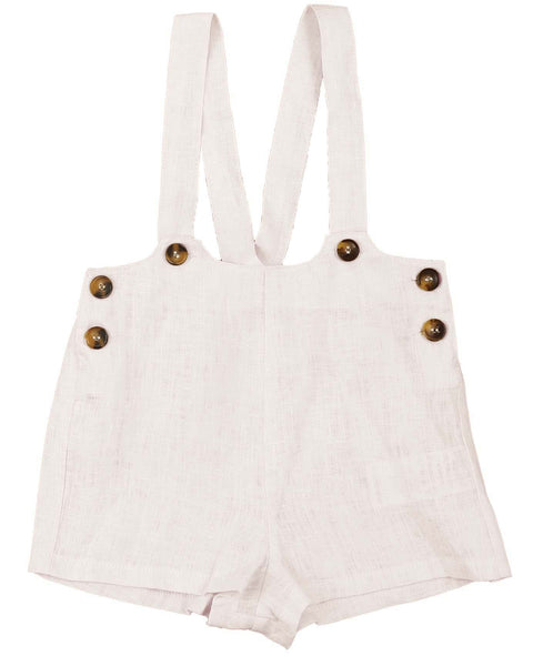 Belati White Distressed Baby Overall