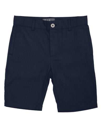 Belati Navy Solid Straight Pocket Bermuda Shorts