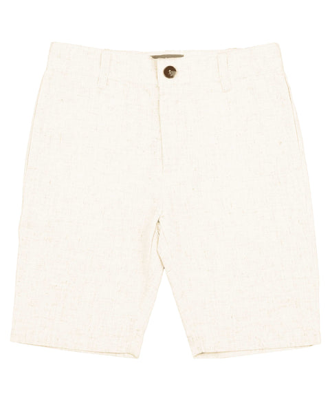 Belati White Solid Straight Pocket Bermuda Shorts