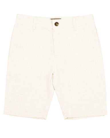 Belati White Solid Straight Pocket Bermuda Shorts