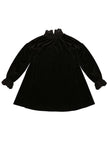 Belati Black Velvet Crochet Neck Victorian Dress