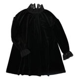 Belati Black Velvet Crochet Neck Victorian Dress