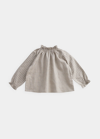 Belle Enfant Beige Gingham Sabine Blouse Set