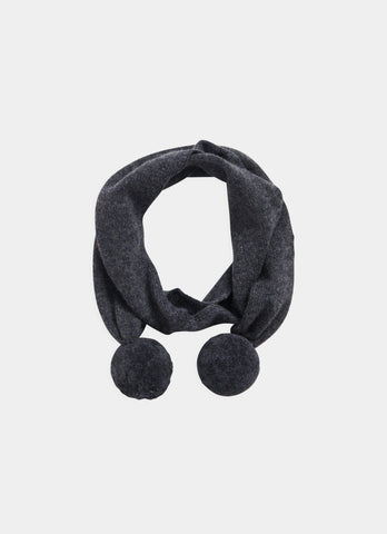 Belle Enfant Graphite Marl Pompom Scarf