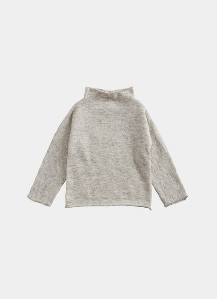 Belle Enfant Silver Grey Marl Funnel Sweater