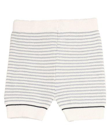 Belati Iris Flower Textured Striped Knitted Shorts