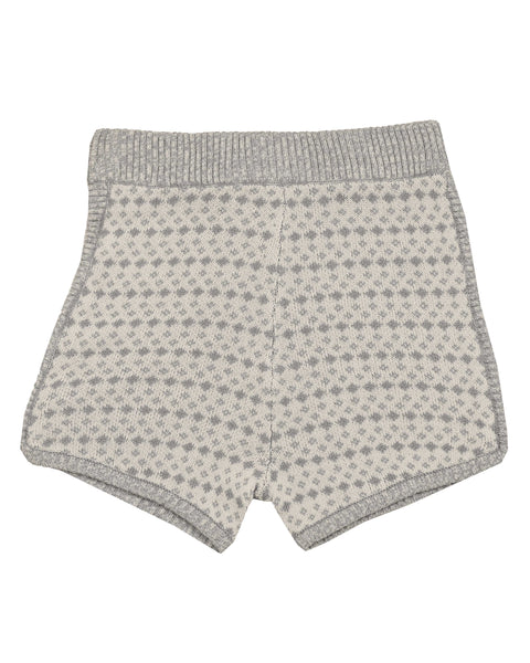 Belati Iris Flower Jacquard Pattern Knit Shorts