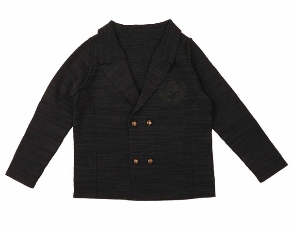 Belati Black Slub Knit Jacket