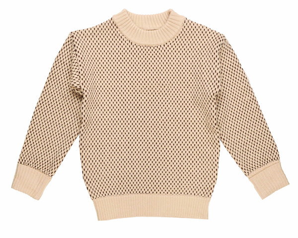 Belati Beige Speckled Knit With Folded Cuff