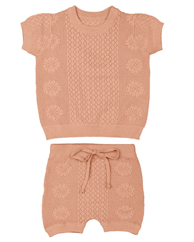 Belati Rose Floral Pointelle Baby Set