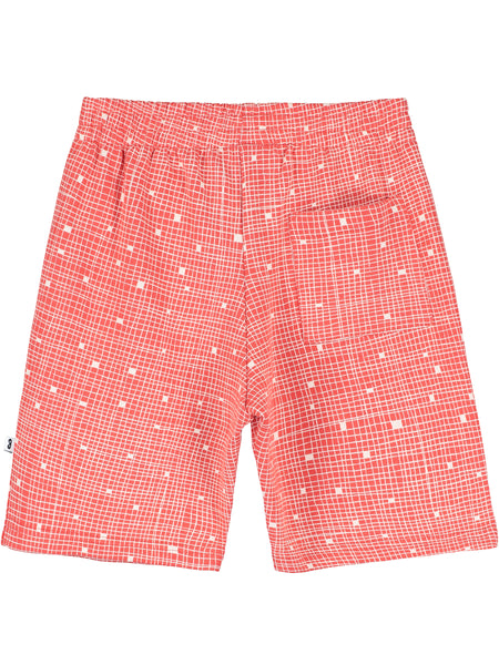 Beau Loves Red Grid Shorts