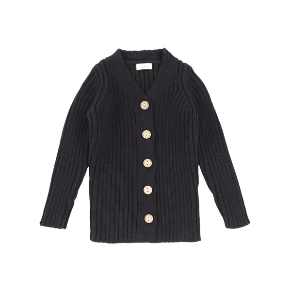 Lil Legs Black V Neck Knit Cardigan