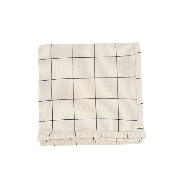 Lil Legs Natural/Black Windowpane Blanket