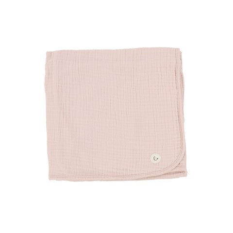 Lil Legs Soft Pink Ribbed Muslin Blanket