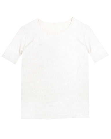 Belati Ivory Short Sleeve Basic Waffle Shell