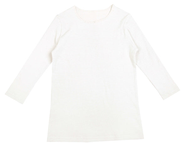 Belati Ivory 3/4 Sleeve Basic Waffle Shell