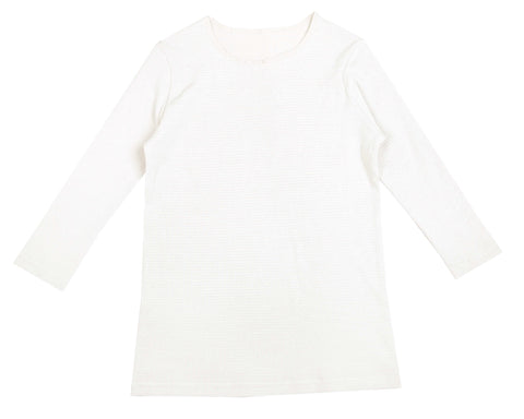 Belati Ivory 3/4 Sleeve Basic Waffle Shell