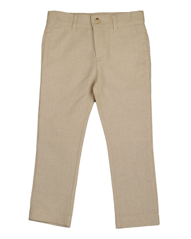 Belati Beige Solid Classic Trousers