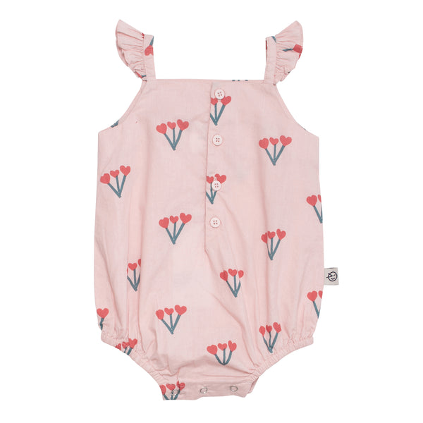 Wynken Muted Pink Bunch Of Love Cuore Romper