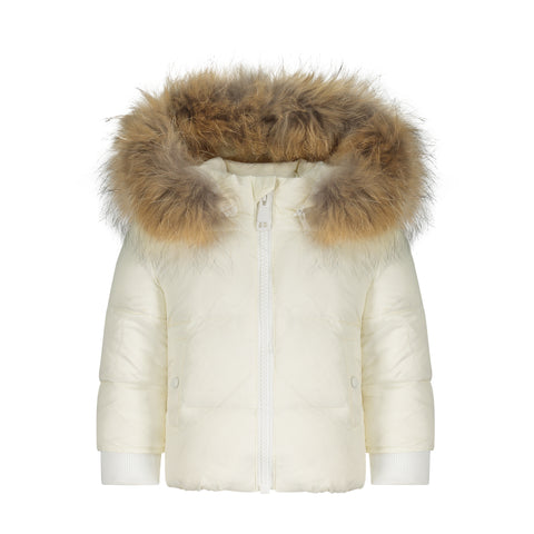 Scotch Bonnet Baby White with Natural Fur Jacket