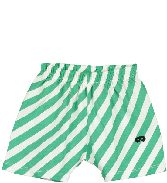 Beau Loves Green Diagonal Stripes Baby Shorts