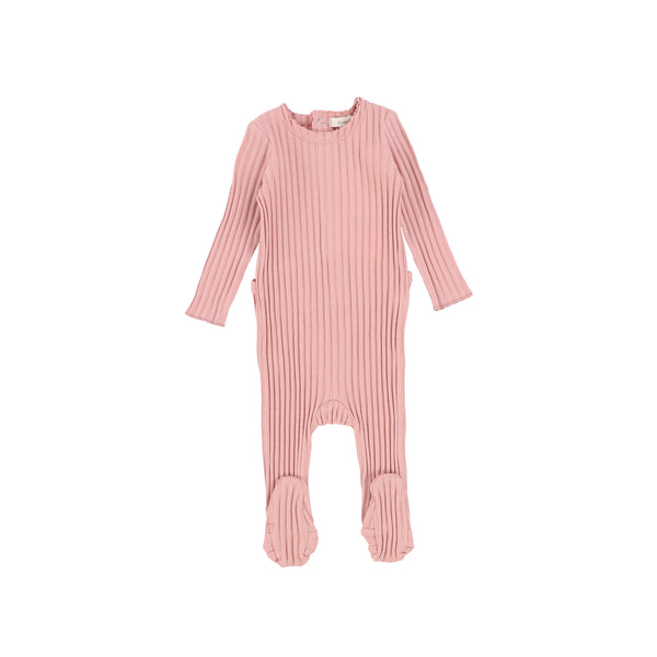 Lil Legs Pink Barely Blush Wide Rib Footie