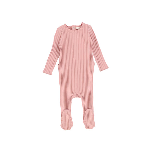 Lil Legs Pink Barely Blush Wide Rib Footie