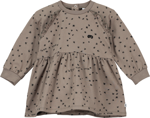 Beau Loves Washed Brown Wish Upon A Star Frill Baby Dress