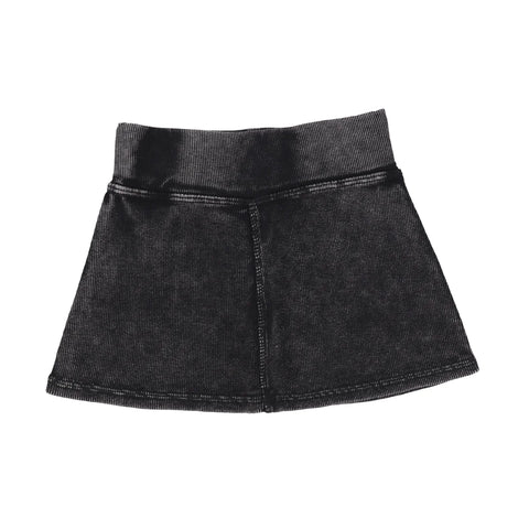 Lil Legs Black Denim Wash Ribbed Skirt