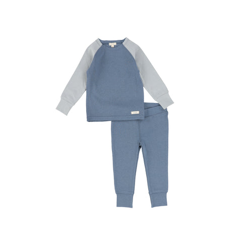 Lil Legs Blue Raglan Long Sleeve Pajamas