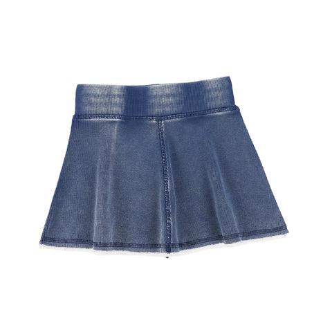 Lil Legs Blue Denim Wash Ribbed Skirt