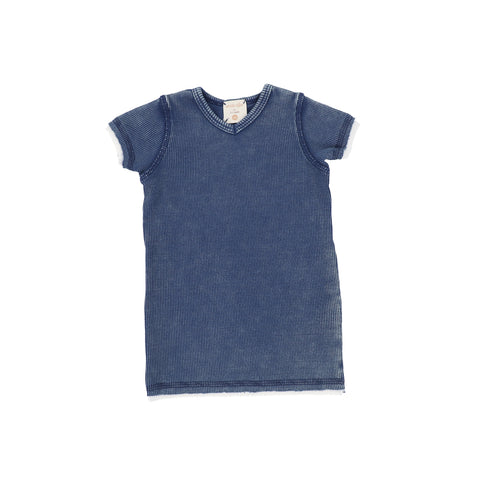 Lil Legs Blue Denim Wash Boys V-Neck Tee