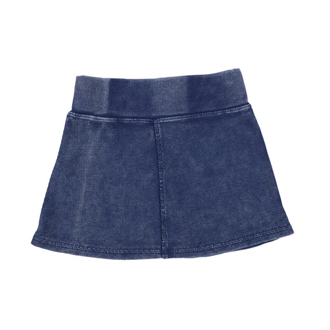 Lil Legs Blue Denim Wash Ribbed Skirt
