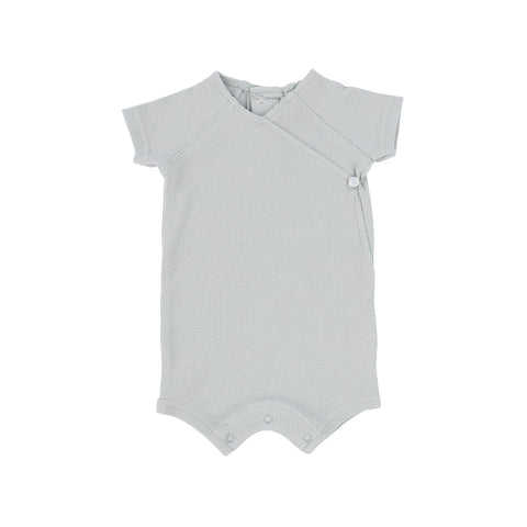 Lil Legs Seafoam Boy Ribbed Wrap Romper