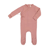Lilette Berry Pink Brushed Cotton Wrapover Footie