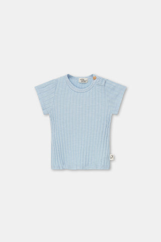 My Little Cozmo Baby Blue Ribbed Short Set