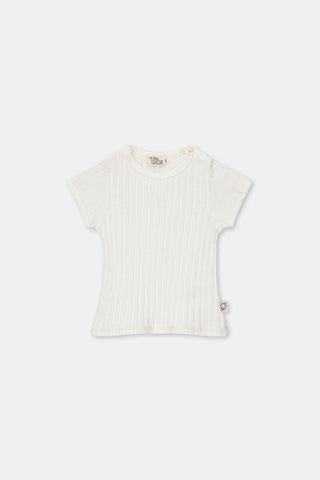 My Little Cozmo Baby Ivory Ribbed Short Set