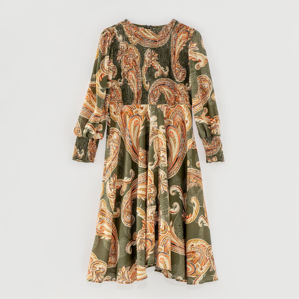 Atelier Parsmei Paisley Olive Green Christina Dress