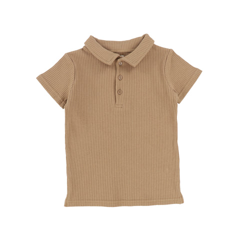 Lil Legs Caramel Wide Ribbed Polo